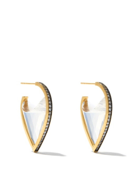 Noor Fares - Luminescence Diamond, Quartz & 18kt Earrings - Womens - Clear