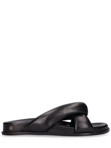 anine bing 10mm kiva leather sandals in black