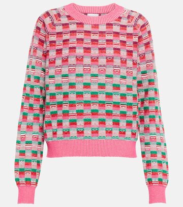 barrie jacquard cashmere and wool sweater in pink