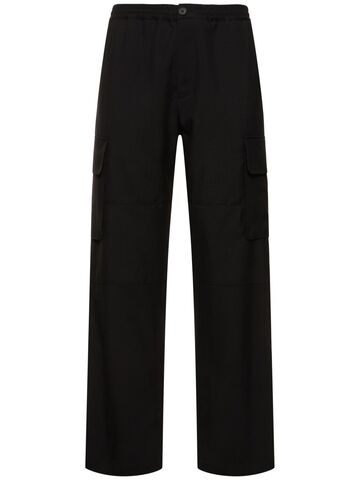 marni tropical wool cargo pants in black