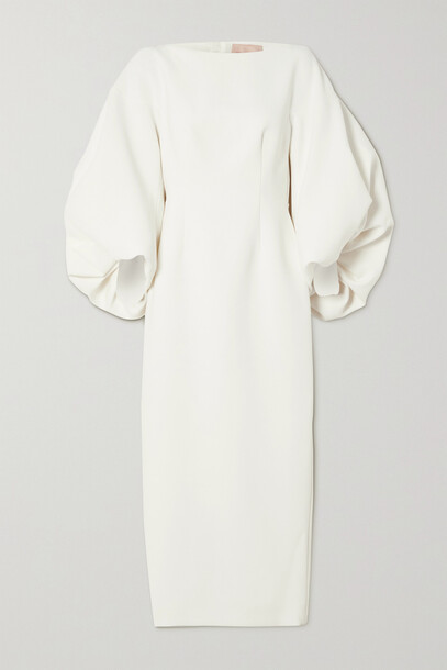 Roksanda - Garance Open-back Faux Pearl-embellished Crepe Midi Dress - Ivory