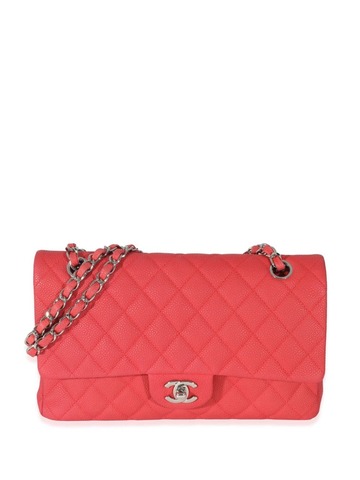 chanel pre-owned 2013-2014 medium double flap shoulder bag - red