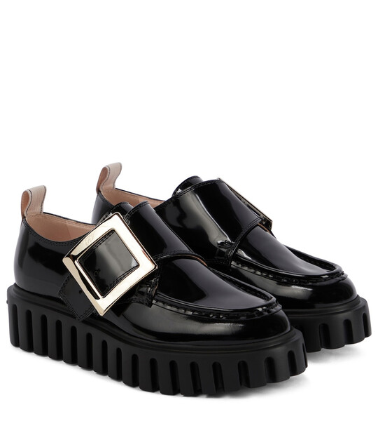 Roger Vivier Viv' Go-Thick patent leather platform loafers in black