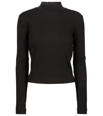 Vince Ribbed-knit mockneck sweater in black