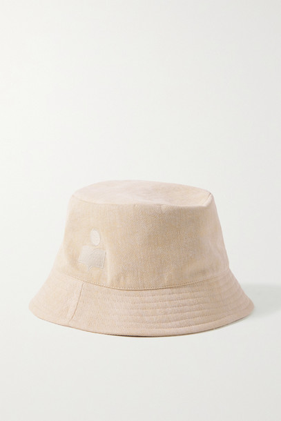 Isabel Marant - Haley Embroidered Cotton Twill Bucket Hat - Neutrals