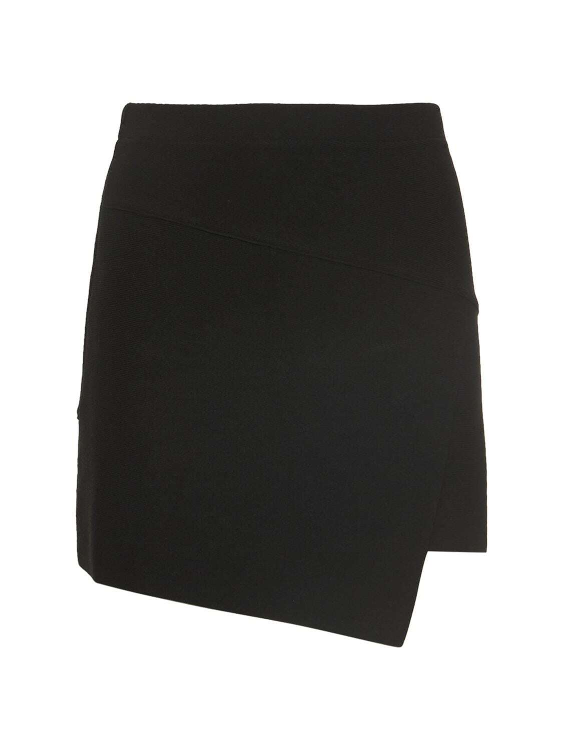 ANDREADAMO Stretch Knit A Line Mini Skirt in black