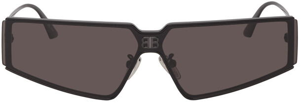 Balenciaga Black Thin Angular Sunglasses