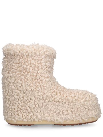 moon boot low icon faux fur moon boots in beige