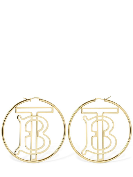 BURBERRY Tb Logo Hoop Earrings in gold