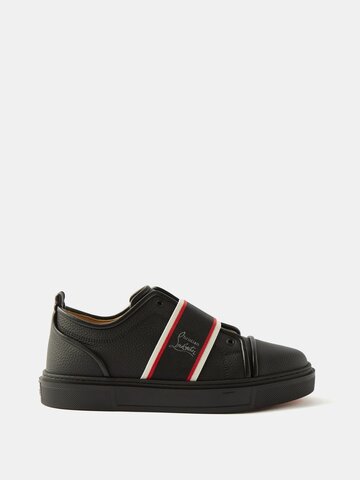 christian louboutin - adolescenza grained-leather trainers - mens - black