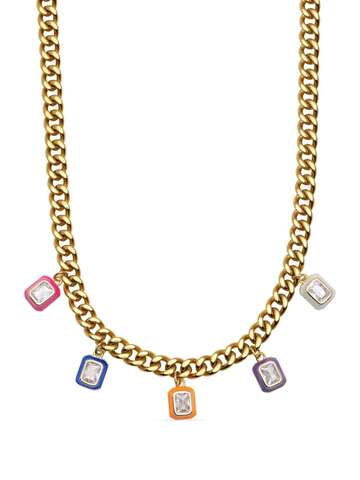 nialaya jewelry candy pendants chain necklace - gold