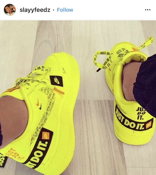 neon yellow shoes nike air force 1
