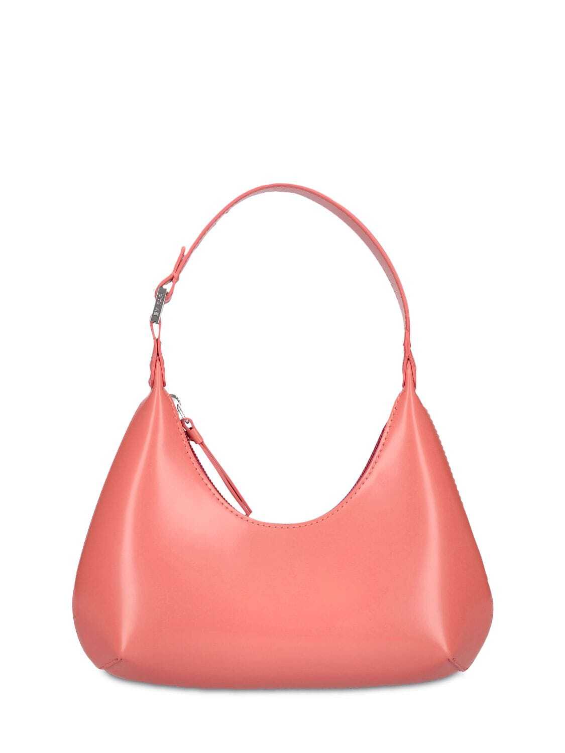 BY FAR Baby Amber Semi Patent Leather Bag in pink