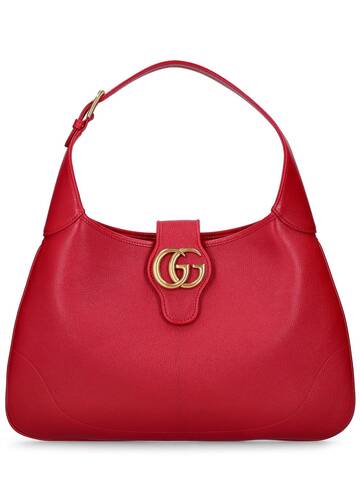 GUCCI Bouvier Leather Hobo Bag in red