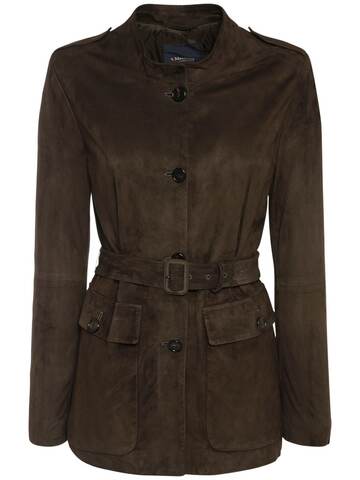 'S MAX MARA Sir Sharan Belted Suede Jacket in green