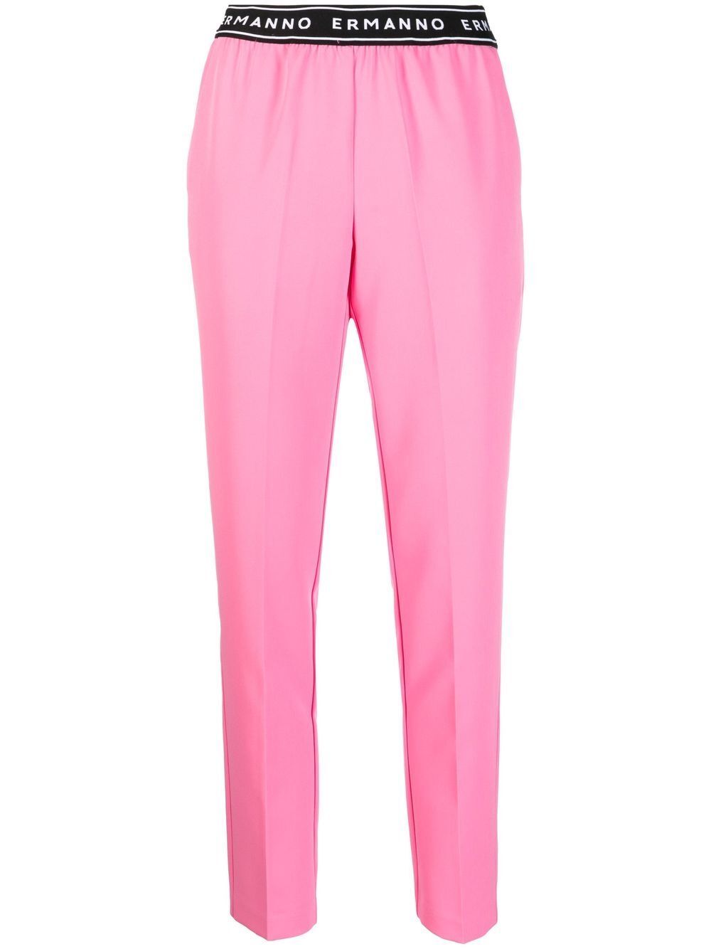 ERMANNO FIRENZE logo-waistband detail trousers - Pink