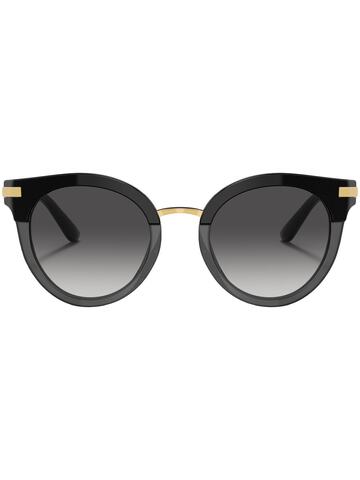 dolce & gabbana eyewear round-frame gradient-tinted sunglasses - black
