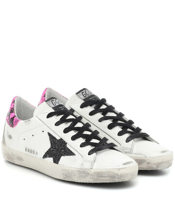 golden goose superstar leather sneakers in white
