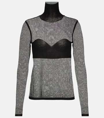 nina ricci knitted turtleneck top in black