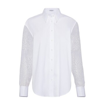 Brunello Cucinelli Stretch poplin shirt in white
