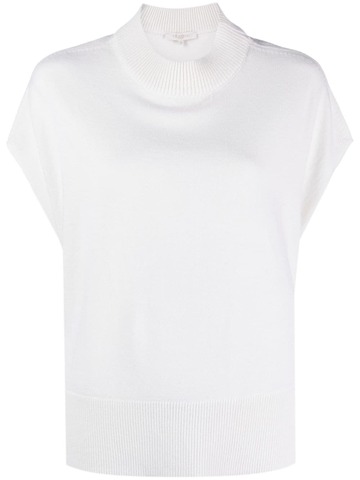 antonelli cap-sleeve ribbed-knit top - white