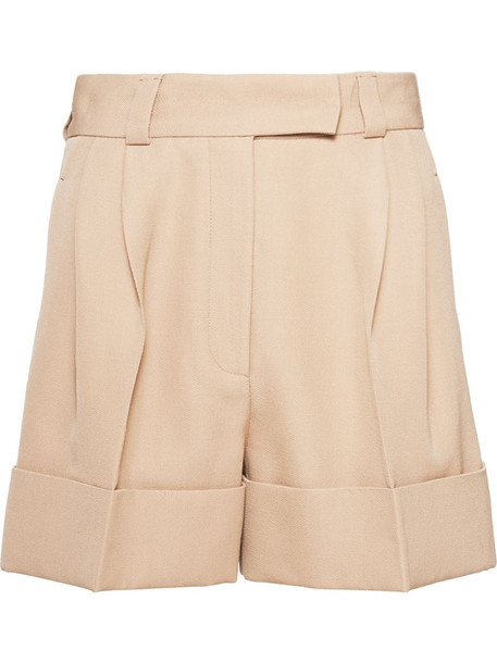 Miu Miu high-waisted tailored shorts in neutrals