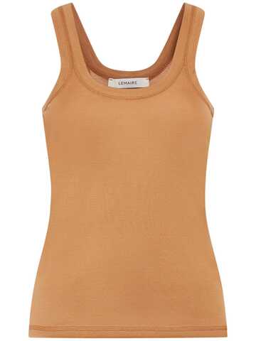 lemaire ribbed cotton tank top in beige