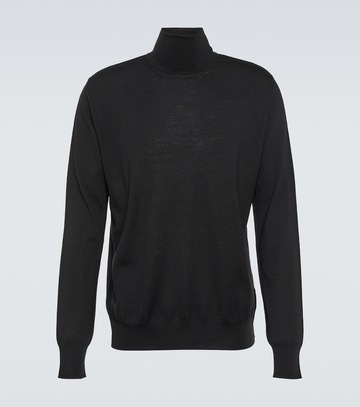 jil sander wool turtleneck sweater in black