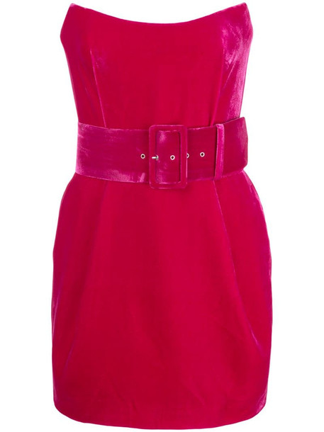 RASARIO strapless velvet dress in pink