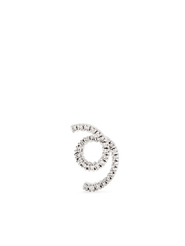 delfina delettrez 18kt white gold and diamond single loop earring - silver