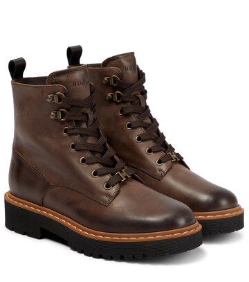 Hogan Leather ankle boots in brown