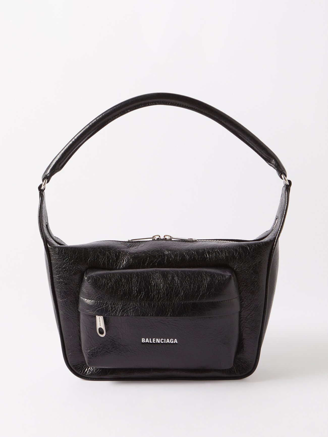 Balenciaga - Raver Medium Creased-leather Shoulder Bag - Womens - Black