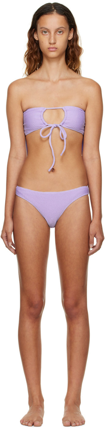 danielle guizio ssense exclusive purple mona bikini