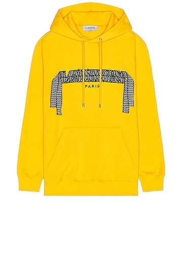 lanvin classic oversized curblace hoodie in yellow
