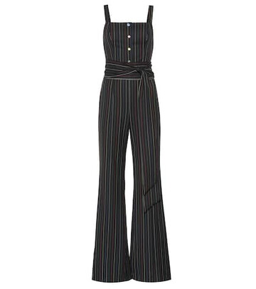 Staud Tao striped jumpsuit in black