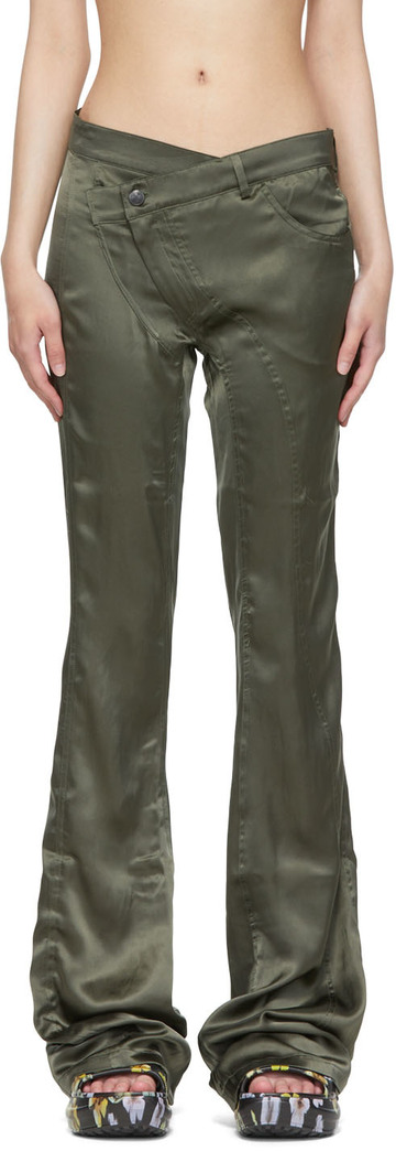 ottolinger green silk trousers