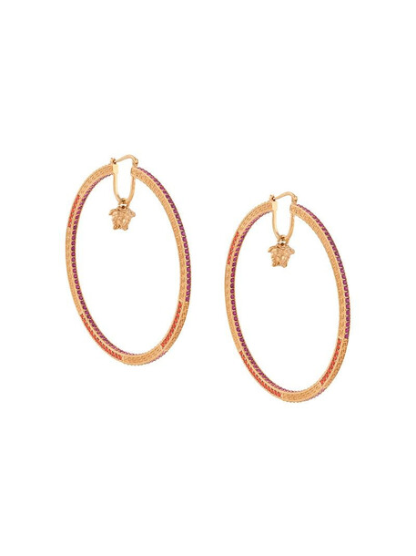 Versace crystal-embellished hoop earrings in gold