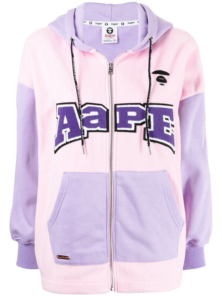 AAPE BY *A BATHING APE® AAPE BY *A BATHING APE® logo-embroidered hoodie - Pink