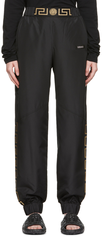 versace underwear black polyester sport pants