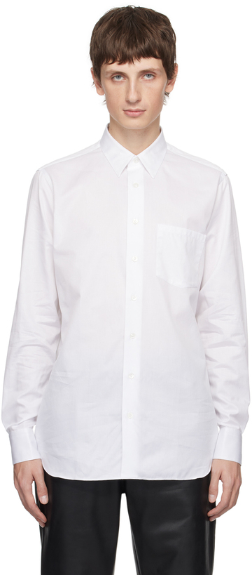 lardini white spread collar shirt