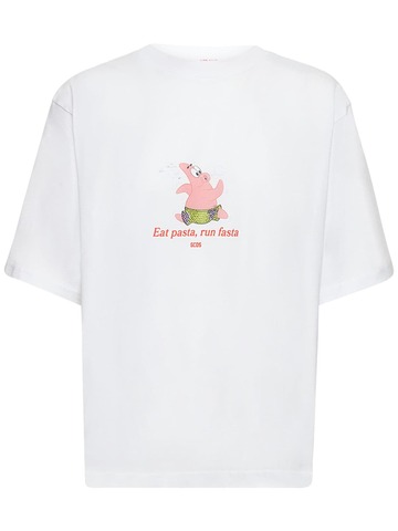 GCDS Spongebob Patrick Eat Pasta T-shirt in white