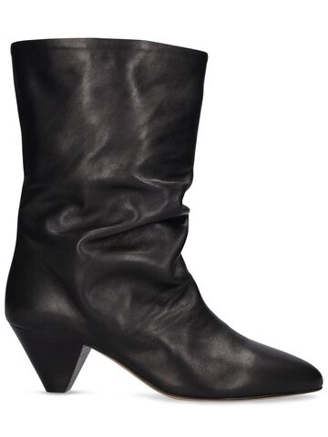 isabel marant 55mm reachi leather ankle boots in black