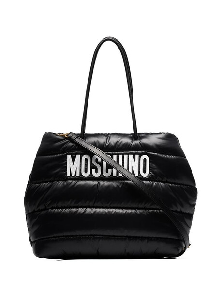 Moschino puffer logo bag in black