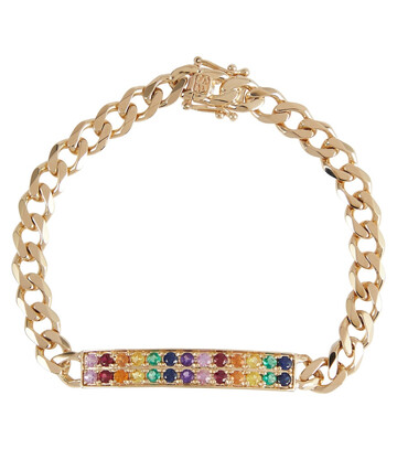 sydney evan id bar 14kt gold chain bracelet with diamonds