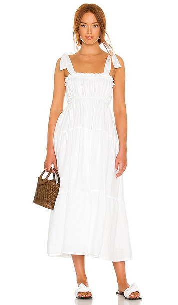 FAITHFULL THE BRAND Bellamy Midi Dress in White