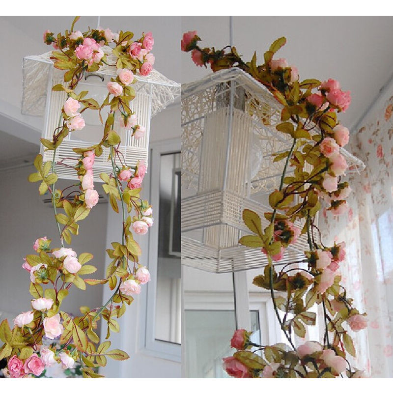 Artificial Fake Silk Rose Flower Vine Hanging Garland Wedding Party Home Decor 