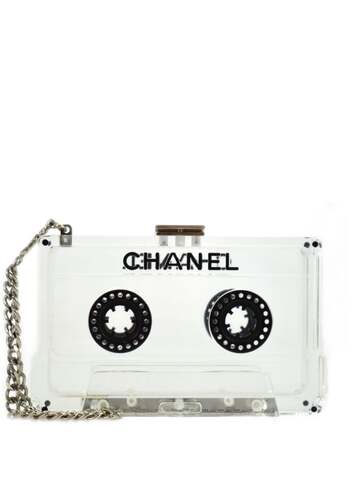 chanel pre-owned 2004 cassette tape clutch bag - neutrals