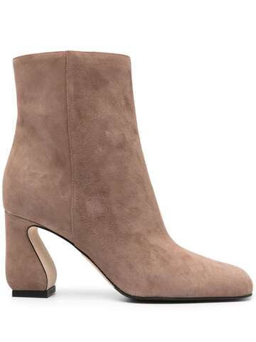 sergio rossi 100mm suede ankle boots - brown