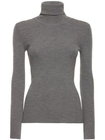 MICHAEL KORS COLLECTION Wool Blend Ribbed Knit Turtleneck in grey