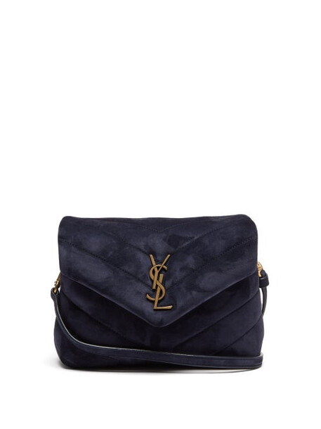 Saint Laurent - Loulou Toy Quilted-suede Shoulder Bag - Womens - Navy
